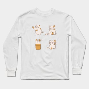 Collection of cat poses Long Sleeve T-Shirt